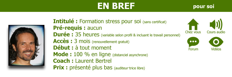 Résumé de la formation gestion du stress pour une pratique personnelle